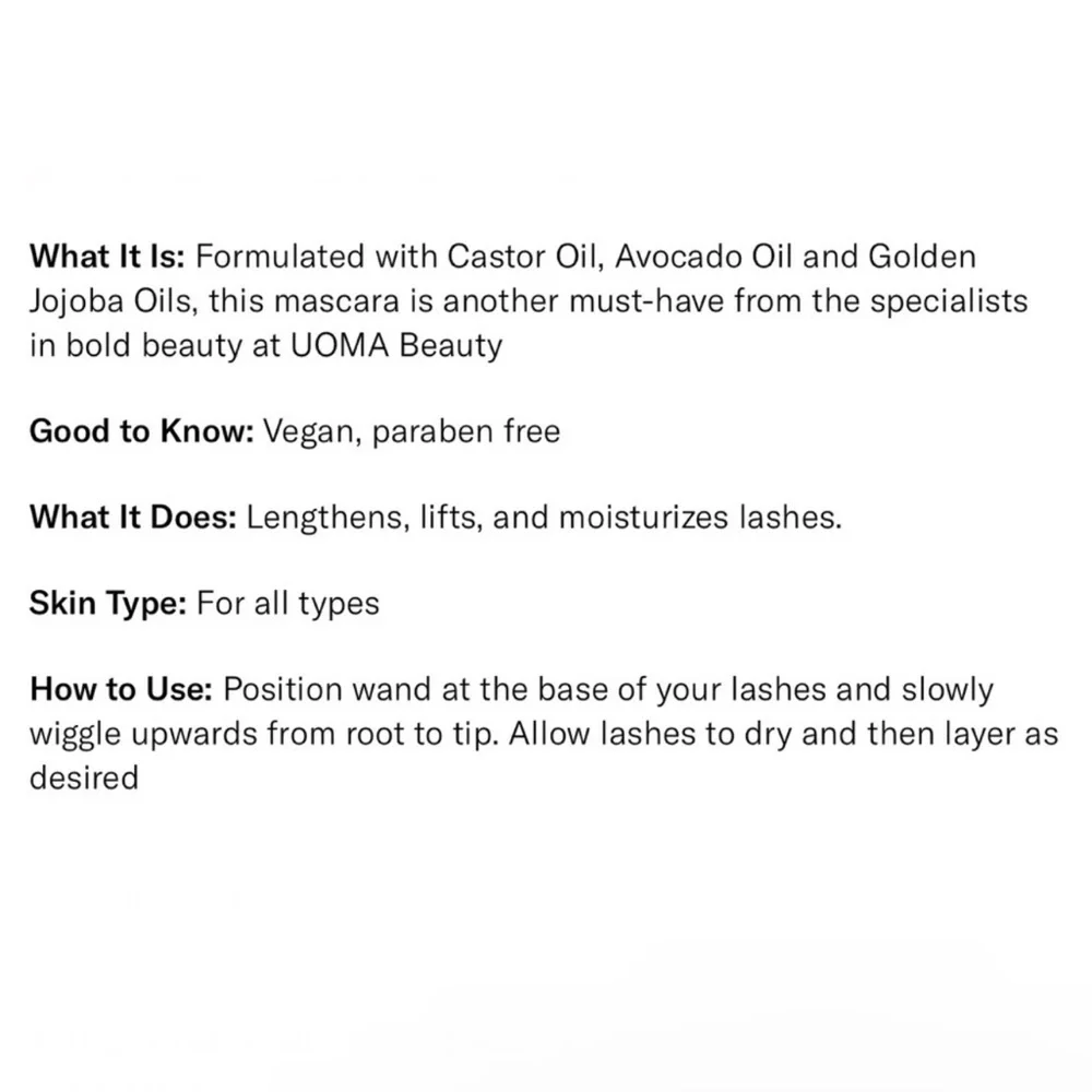✨ UOMA Beauty Salute to the Sun Drama Bomb Mascara in KEM (black)
